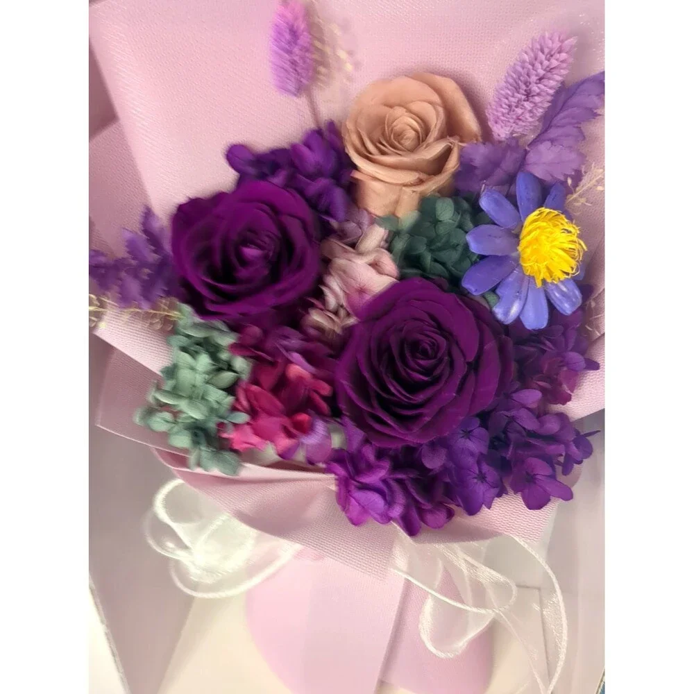 Lovenfold Flowers Preserved Flowers Bouquets, Purple Rose Bouquets